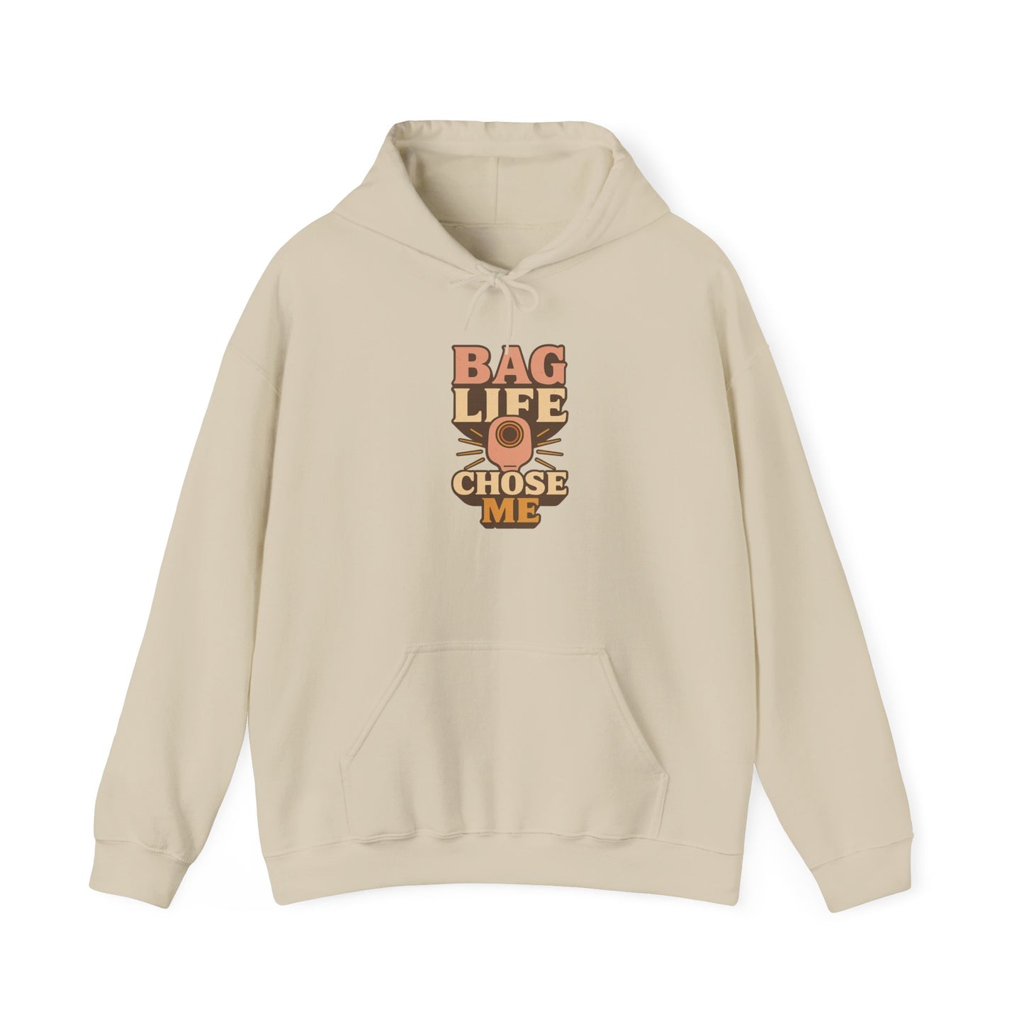 Hoodie — Retro "Bag Life Chose Me" Graphic Hoodie