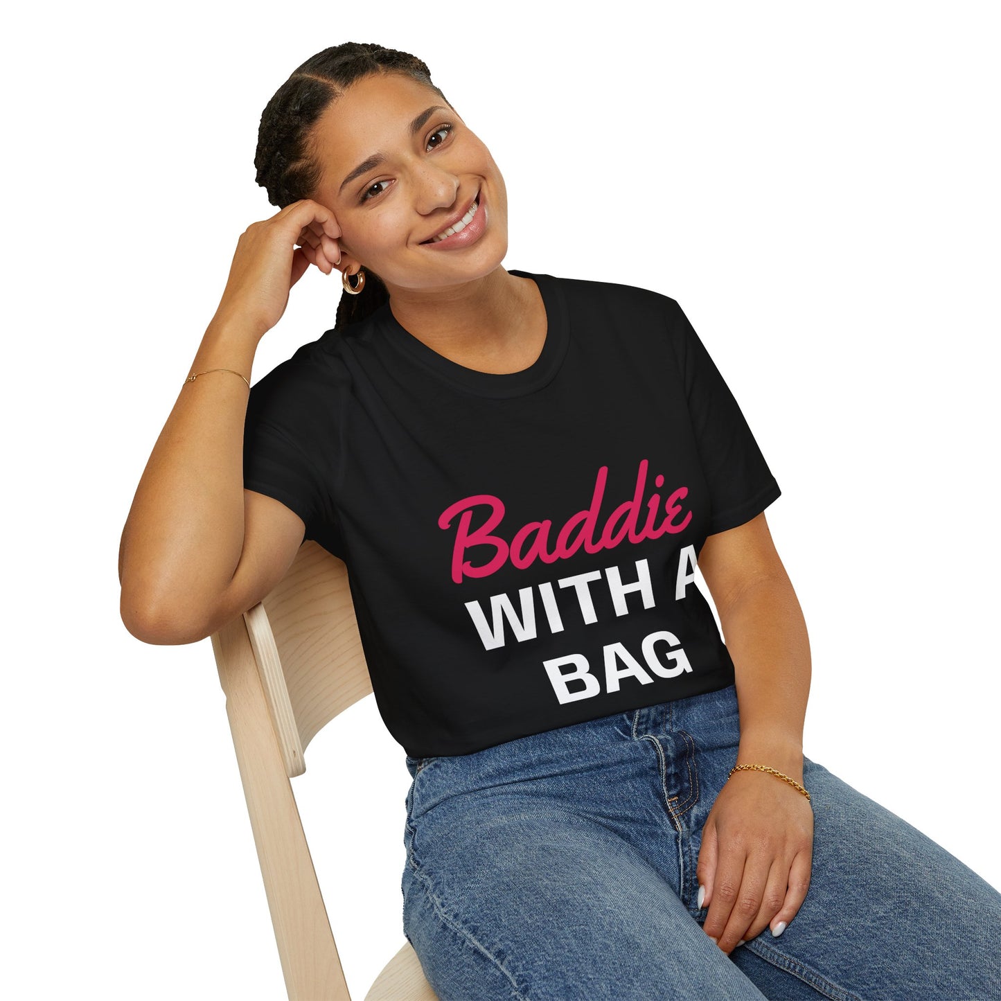 Baddie With A Bag Unisex T-Shirt | Trendy Graphic Tee, Casual Wear, Fashion Statement, Gift for Her, Street Style Apparel