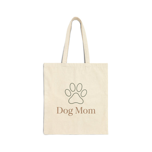 Dog Mom tote, minimal typography canvas tote, clean serif quote tote