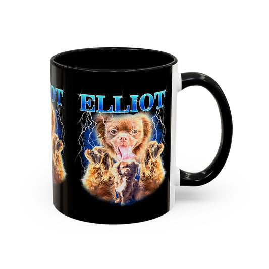 Elliot Lightning Chihuahua Coffee Mug — Personalized Pet Name Accent Mug