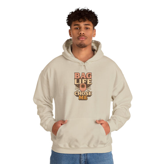 Hoodie — Retro "Bag Life Chose Me" Graphic Hoodie