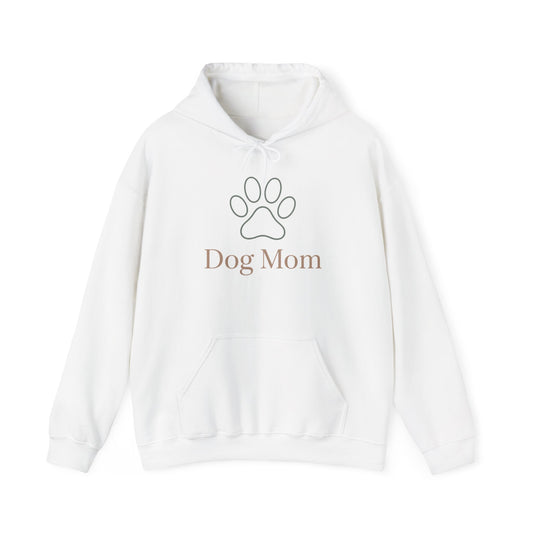 Dog Mom Hoodie | Minimal Serif Typography, Neutral Minimalist Quote