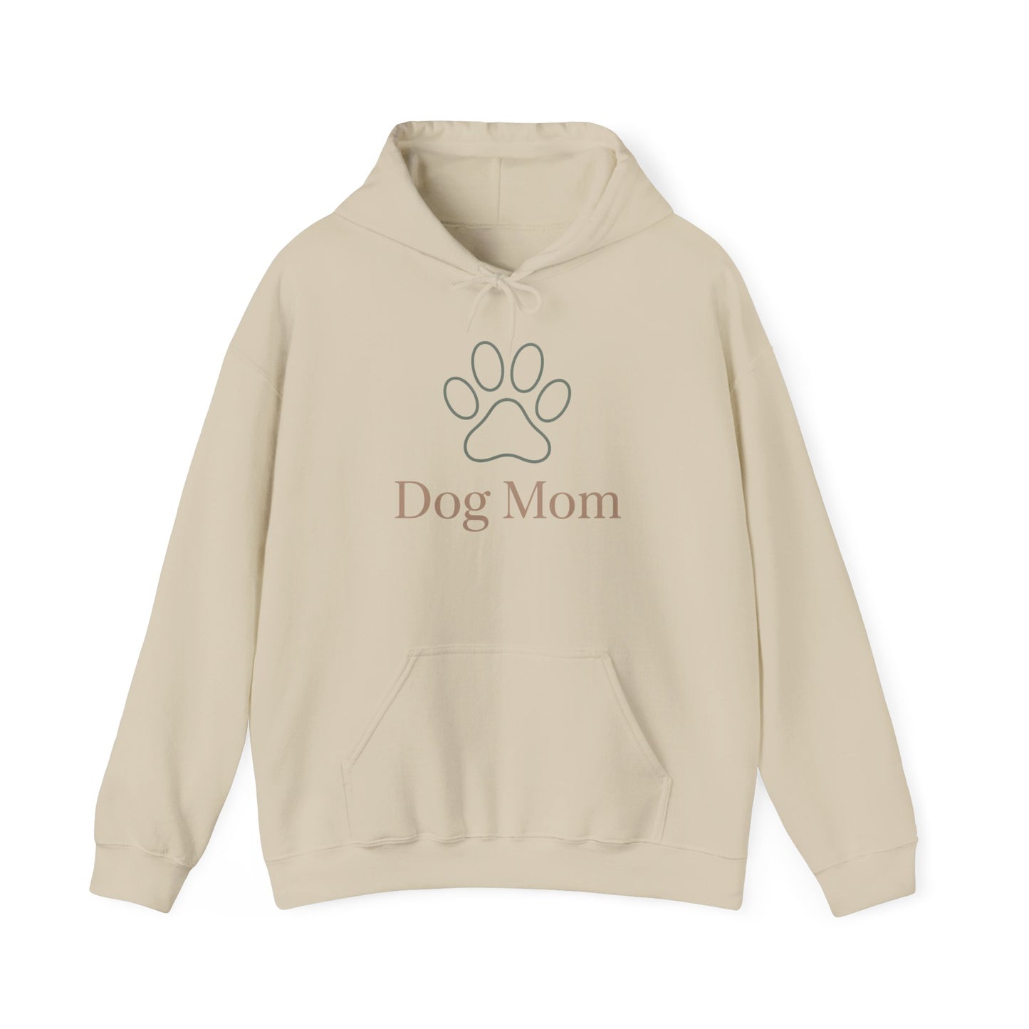 Dog Mom Hoodie | Minimal Serif Typography, Neutral Minimalist Quote